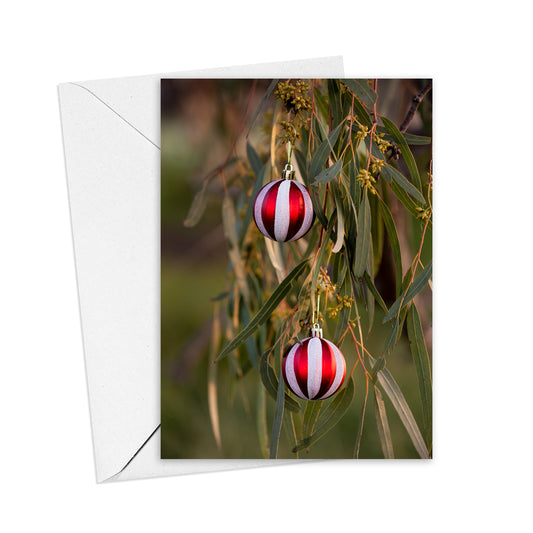 Christmas Baubles greeting card
