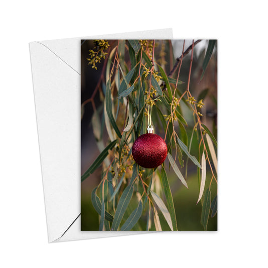 Christmas Red Bauble greeting card